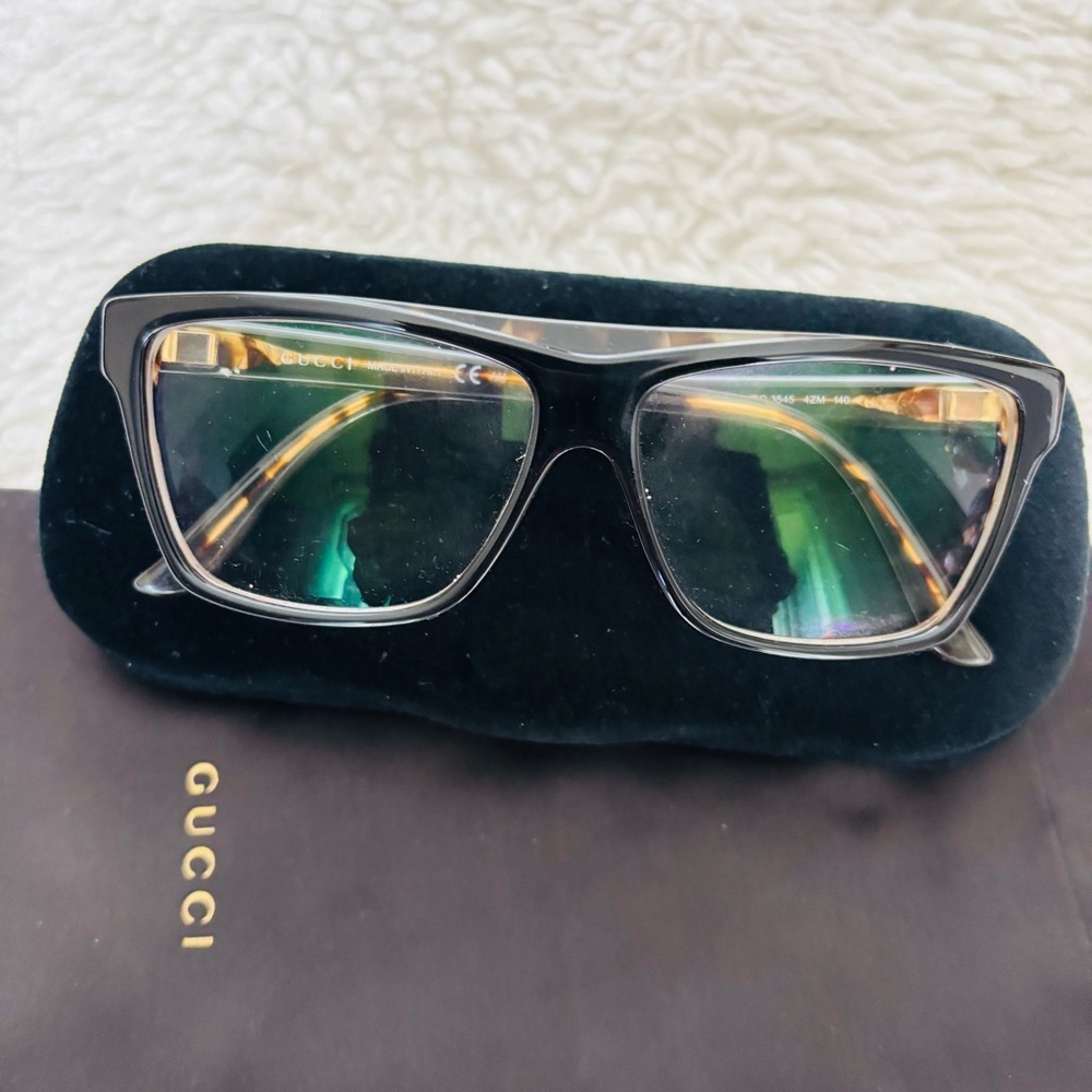 Gucci GG3545 Black/Tortoise Unisex Eyeglasses Frame Only w/ Case/Dustbag - Picture 11 of 16